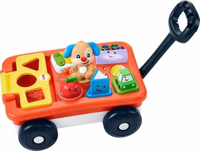 Fisher-Price Laugh And Learn Pull And Play Wagon, Multicolour Sensory and Motor Development Toy