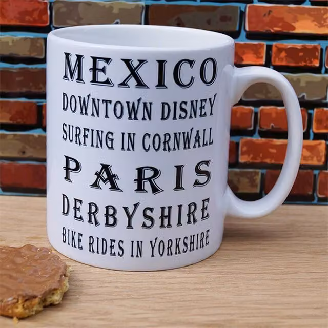 Uniqueful Personalised Favourite Places Mug for Friends in White – 1