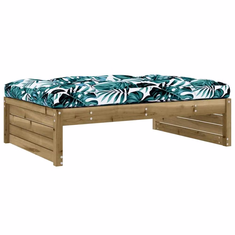 Berkfield Home Beautiful Garden Footstool in Brown Impregnated Pine Wood W/D/H: 120 x 80 x 30 cm – 3