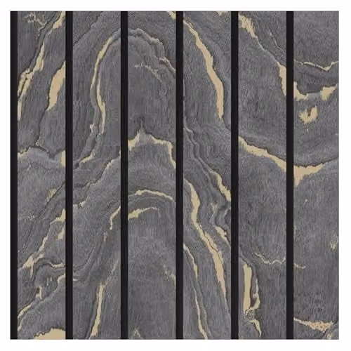 Muriva Silver Grey Woodgrain Panel Abstract Geometric Wallpaper Roll