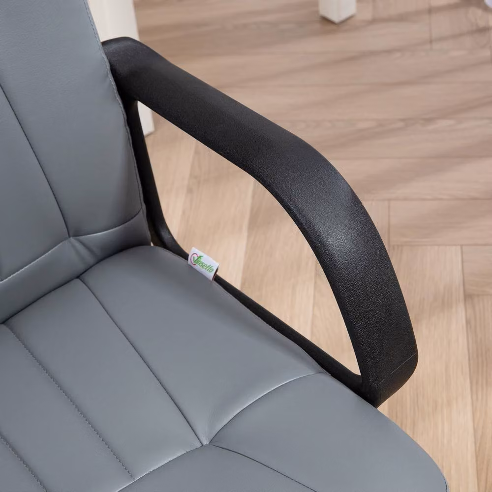 STILVORA Grey Faux Leather Swivel Office Task Chair – 6