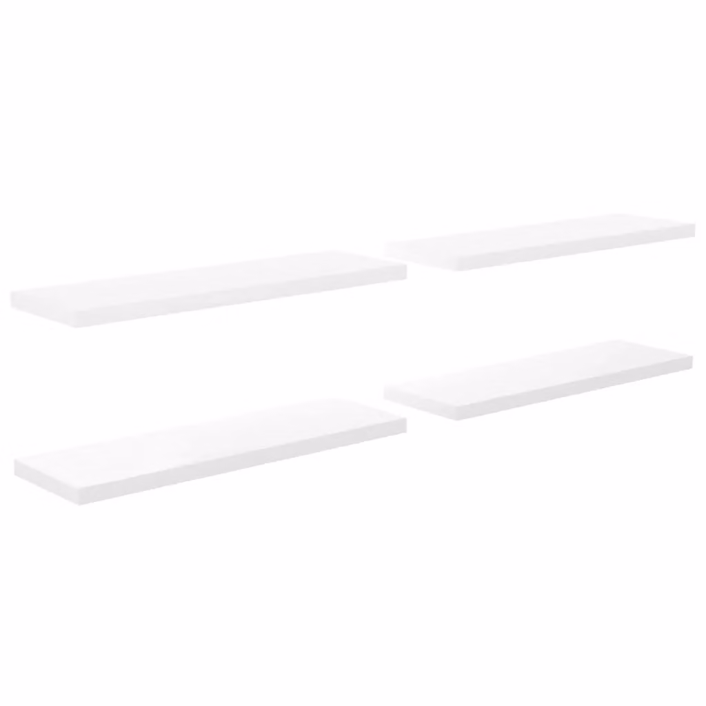 Berkfield Home Set of 4 Floating Wall Shelves in High Gloss White, W/D/H: 120 x 23.5 x 4 cm – 2