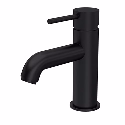 Balterley Round Mono Basin Mixer Tap with Push Button Waste, Matt Black, W/D/H: 5.2 x 15.9 x 16.6 cm – 4
