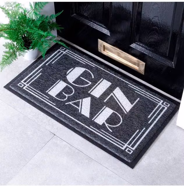 Artsy Mats Gin Bar Doormat in Black, W/D: 70 x 40 cm – 1