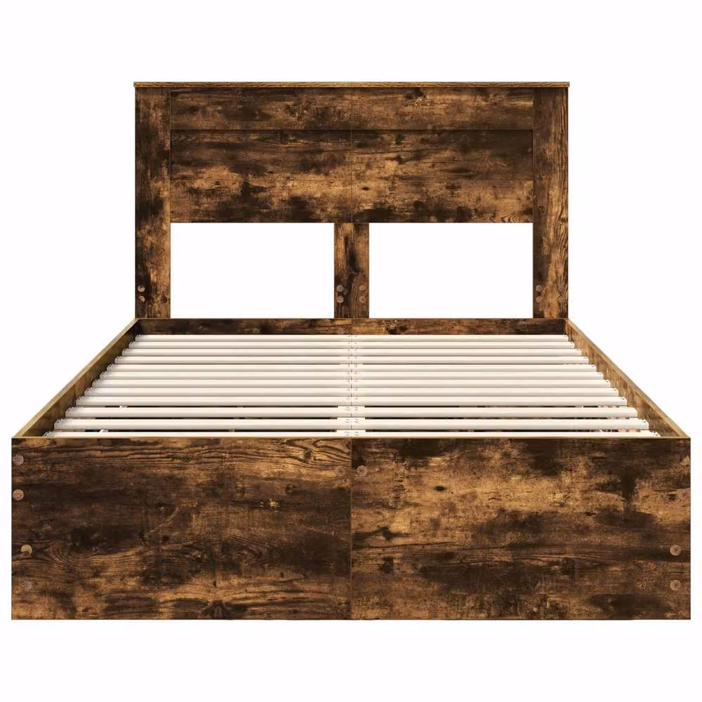Berkfield Home Modern Bed Frame with Drawers in Smoked Oak Brown, W/D/H: 120 x 200 cm – 4