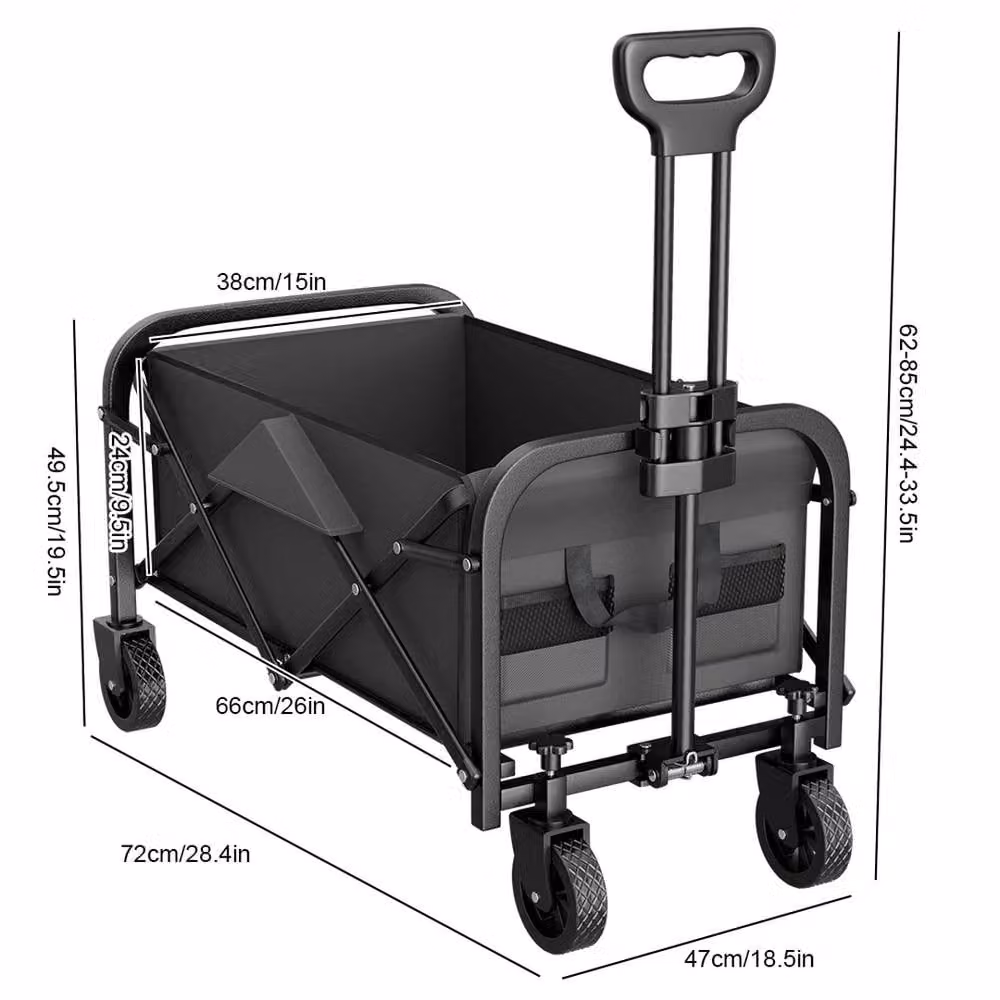 SPETLEK Portable Camping Garden Trolley Wagon in Black – 3