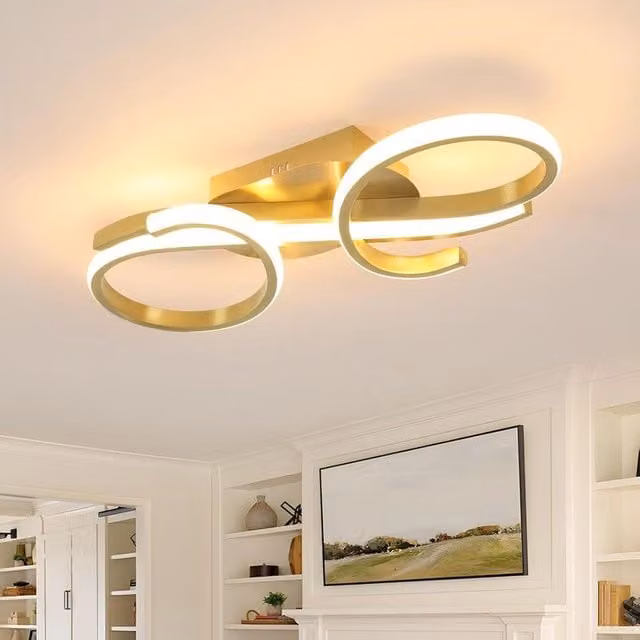 COMELY Modern LED Ceiling Light, 36W Gold and White Organic Design, 3000K Warm White