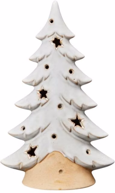 Four Candle Ceramic Tree Tealight Holder in White