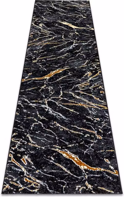 RugsX Allure Geometric Modern Runner in Black, W/D: 60 x 300 cm