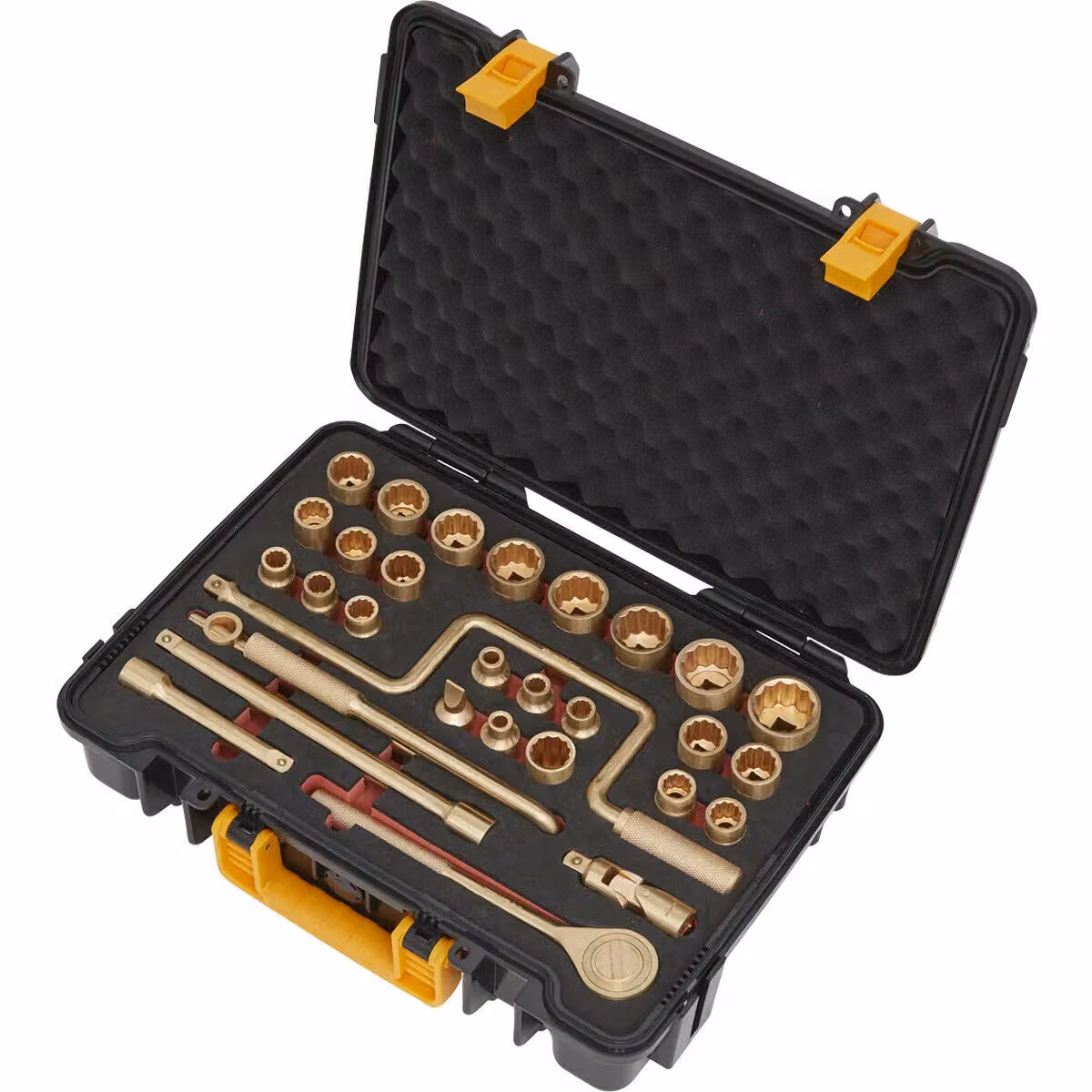 Loops 31 Piece Non-Sparking Beryllium Copper Socket Set with 1/2 inch Square Drive in Gold – 3