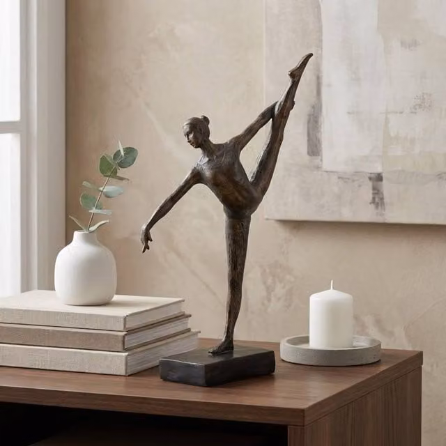 Garden Greatness Bronze Ballerina Dance Class Tabletop Ornament in Brown