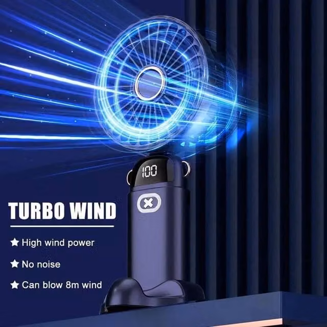 FLAVORA Blue Rechargeable Mini USB Handheld Portable Fan