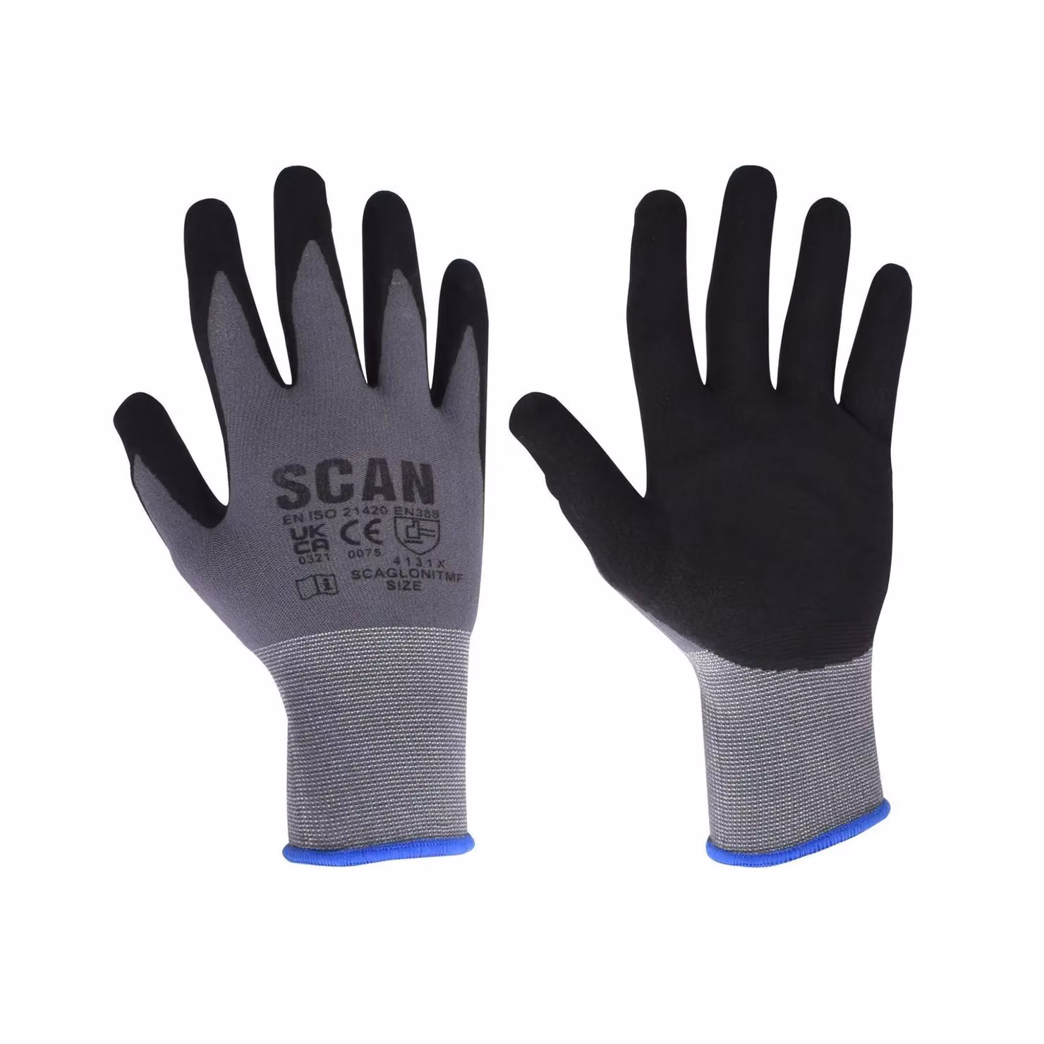 Scan Breathable Microfoam Nitrile Gloves, Large, Grey – 2