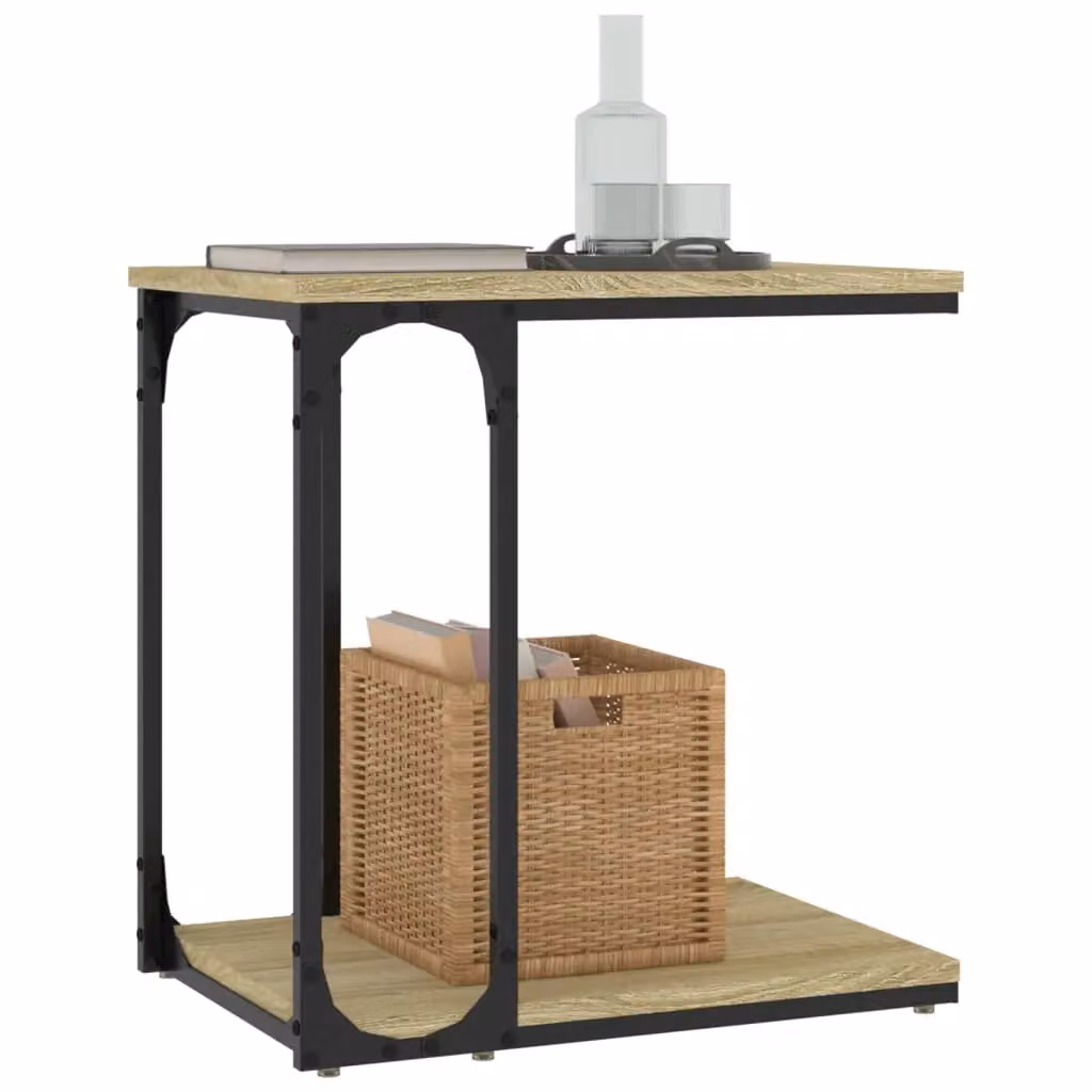 Berkfield Home Sonoma Oak Side Table in Brown, W/D/H: 50 x 35 x 52 cm – 4