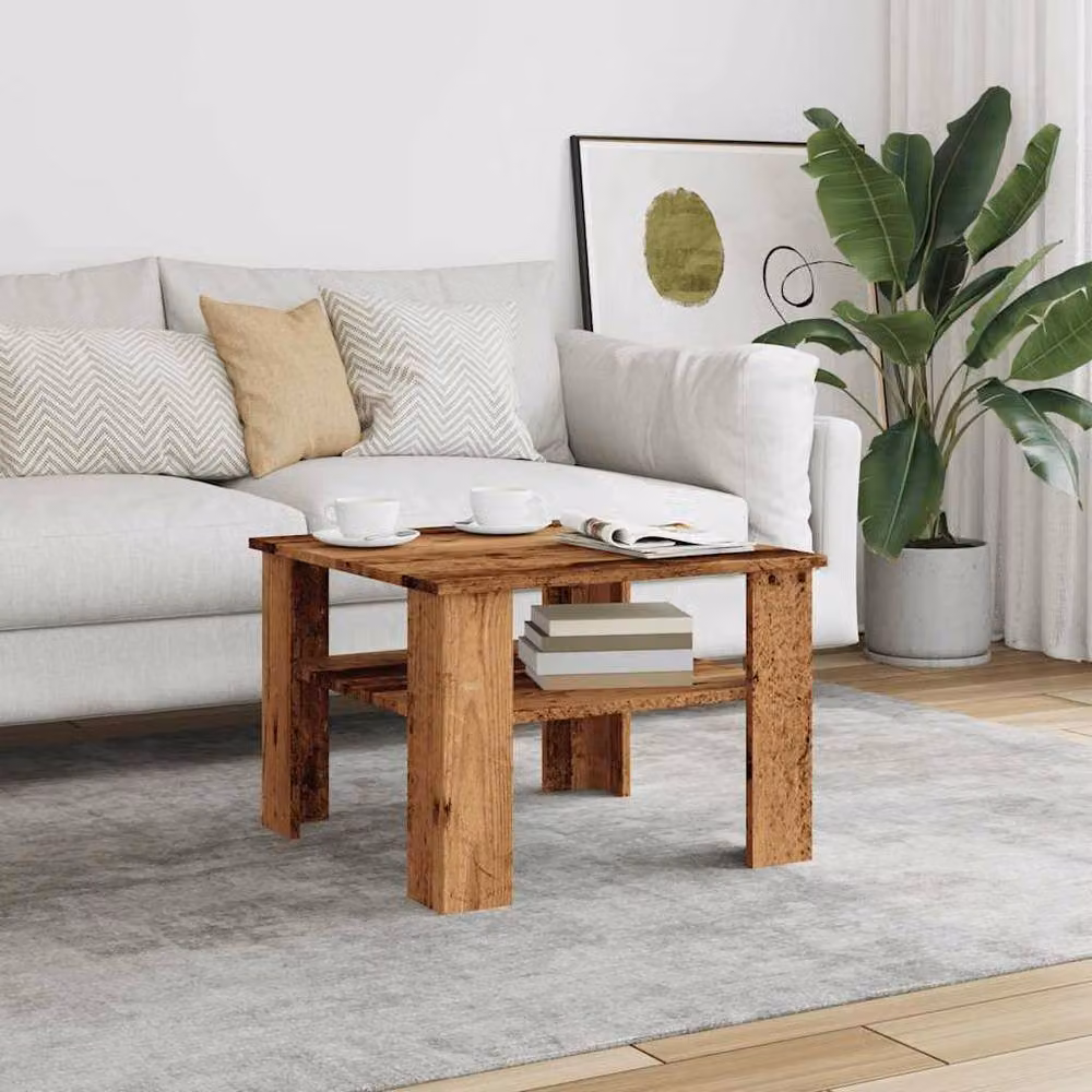 Berkfield Home Old Wood Coffee Table in Brown, W/D/H: 60 x 60 x 42 cm – 3