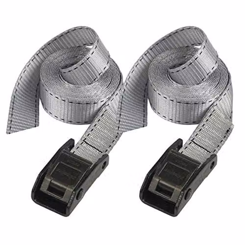 Master Lock Cam Buckle Luggage Straps, Grey, Pack of 2 – 1