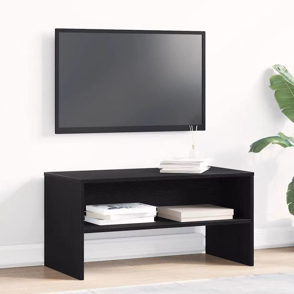 Berkfield Home Modern Black Oak TV Cabinet in Matt MDF, W/D/H: 80 x 40 x 40 cm – 2