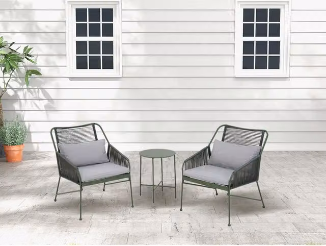 Outdoor Essentials Murcia Rattan Bistro Set in Green