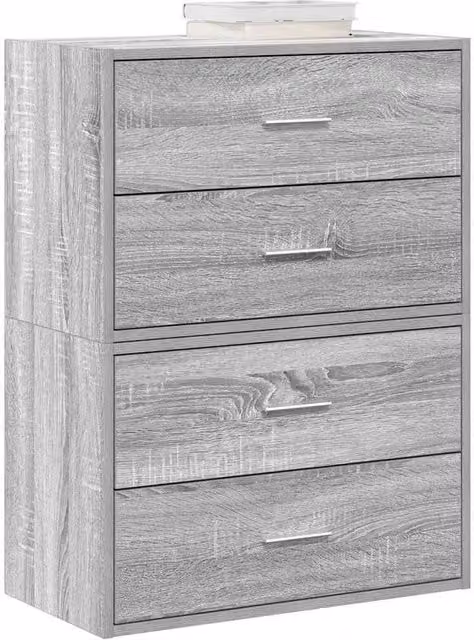 Berkfield Home Set of 2 Grey Sonoma Cabinets with 2 Drawers, W/D/H: 60 x 31 x 40 cm – 1