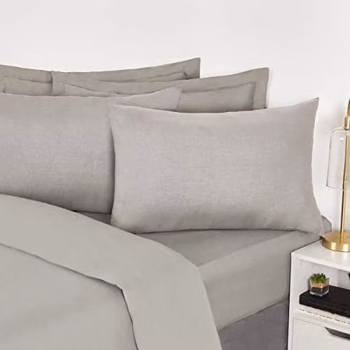 Highams 10 Pack Plain Dye Polycotton Housewife Pillowcases in Silver – 2