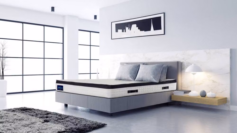 Bedzonline Black Wave Hybrid Memory Foam and Pocket Spring Mattress in Black, Grey and White, W/D/H: 75 x 190 x 25 cm – 3