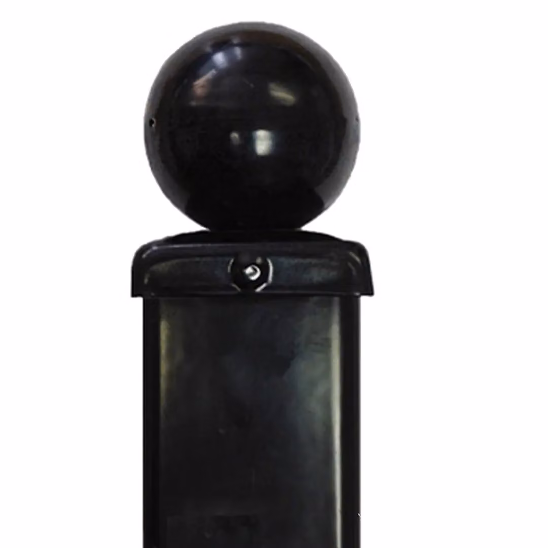 Burbage Iron Craft Square Ball Top Concrete-In Blank Post in Black, H x W x D: 235 x 7 x 7 cm – 2