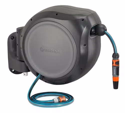 Gardena Wall-Mounted RollUp Hose Box in Grey with 30 m Hose