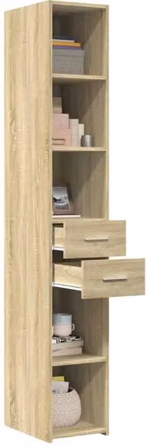 Berkfield Home Sonoma Oak Highboard in Tan, W/D/H: 30 x 42.5 x 185 cm – 1