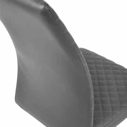 Julian Bowen Xavier Set of 4 Modern Grey Faux Leather Dining Chairs with Black Cantilever Legs, H 100 x W 43 cm – 7