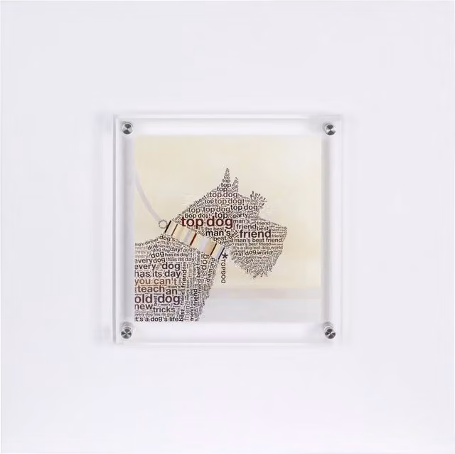 Orsina Scottie Animal Wall Art with Typography in White and Multicolour