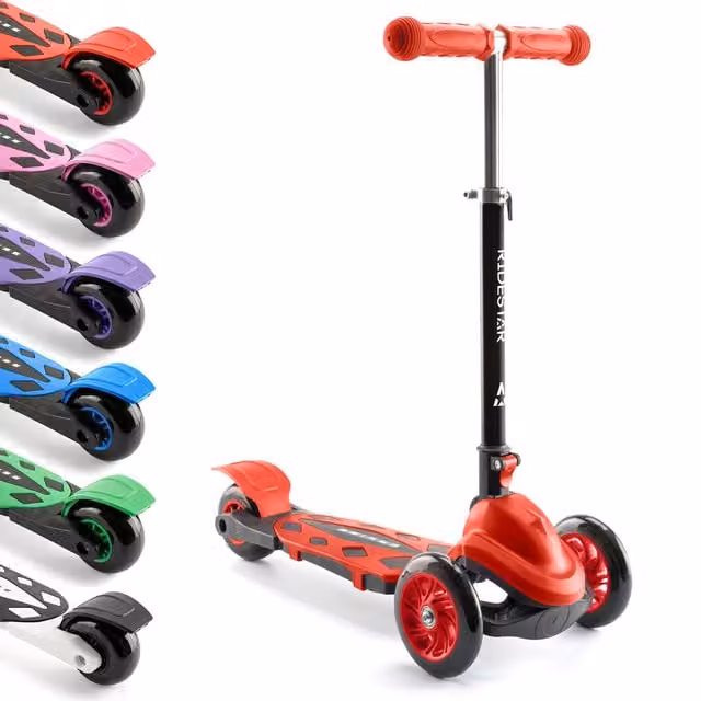 RideStar Cruise Red 3 Wheeled Foldable and Height Adjustable Motorised Scooter