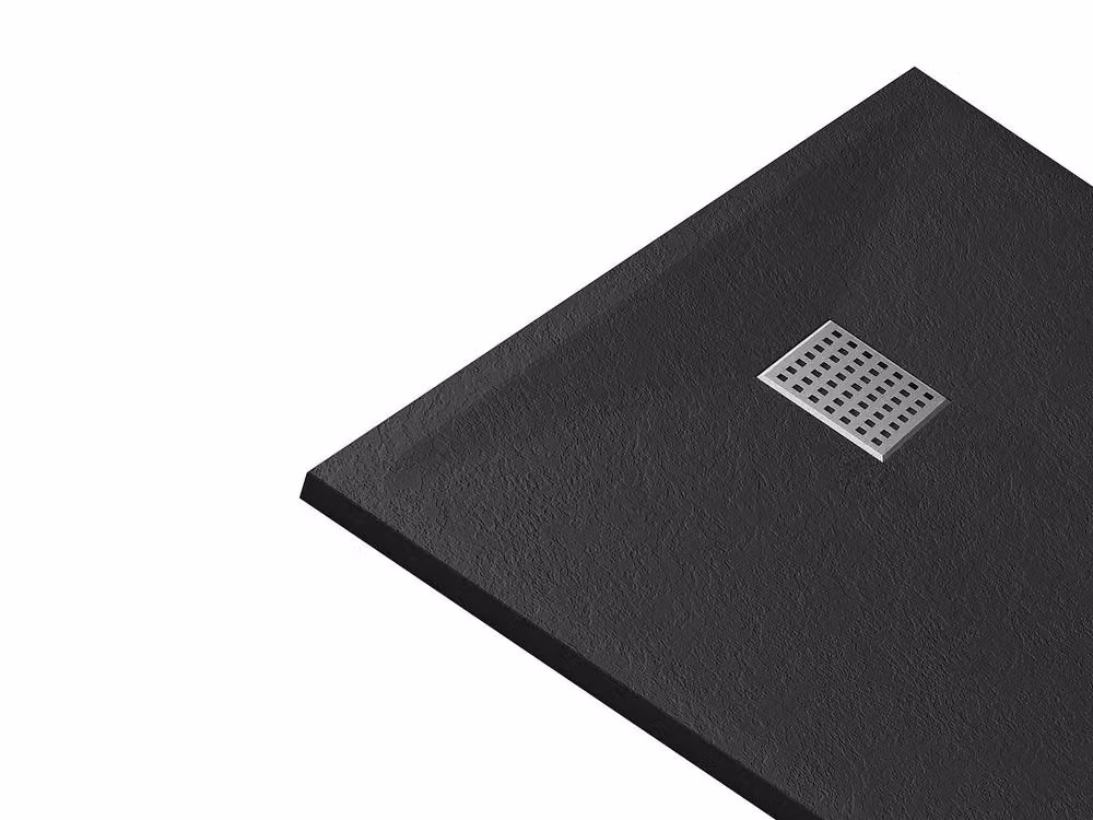 Vente-unique Resin Rectangular Shower Tray in Black, W/D: 120 x 80 cm – 4