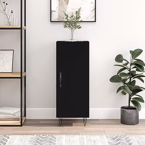 vidaXL Black MDF Sideboard W/D/H: 34.5 x 34.5 x 90 cm – 2