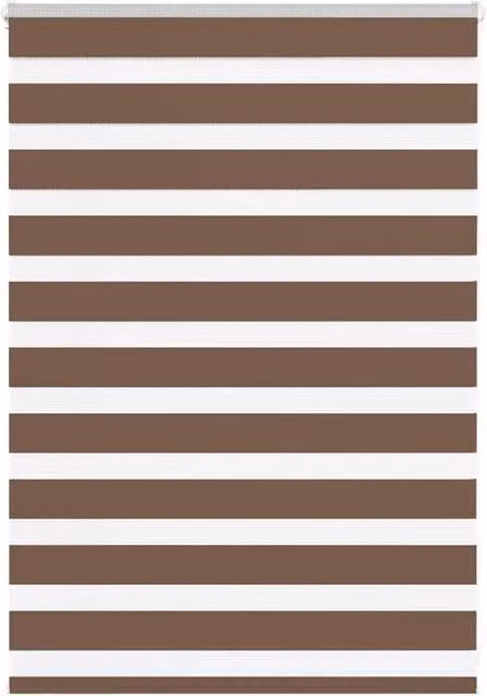 Berkfield Home Brown Polyester Zebra Blind W/H: 95.9 x 100 cm – 1