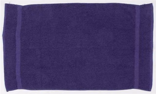 Towel City Luxury Purple Cotton Hand Towel with Border and Hanging Loop