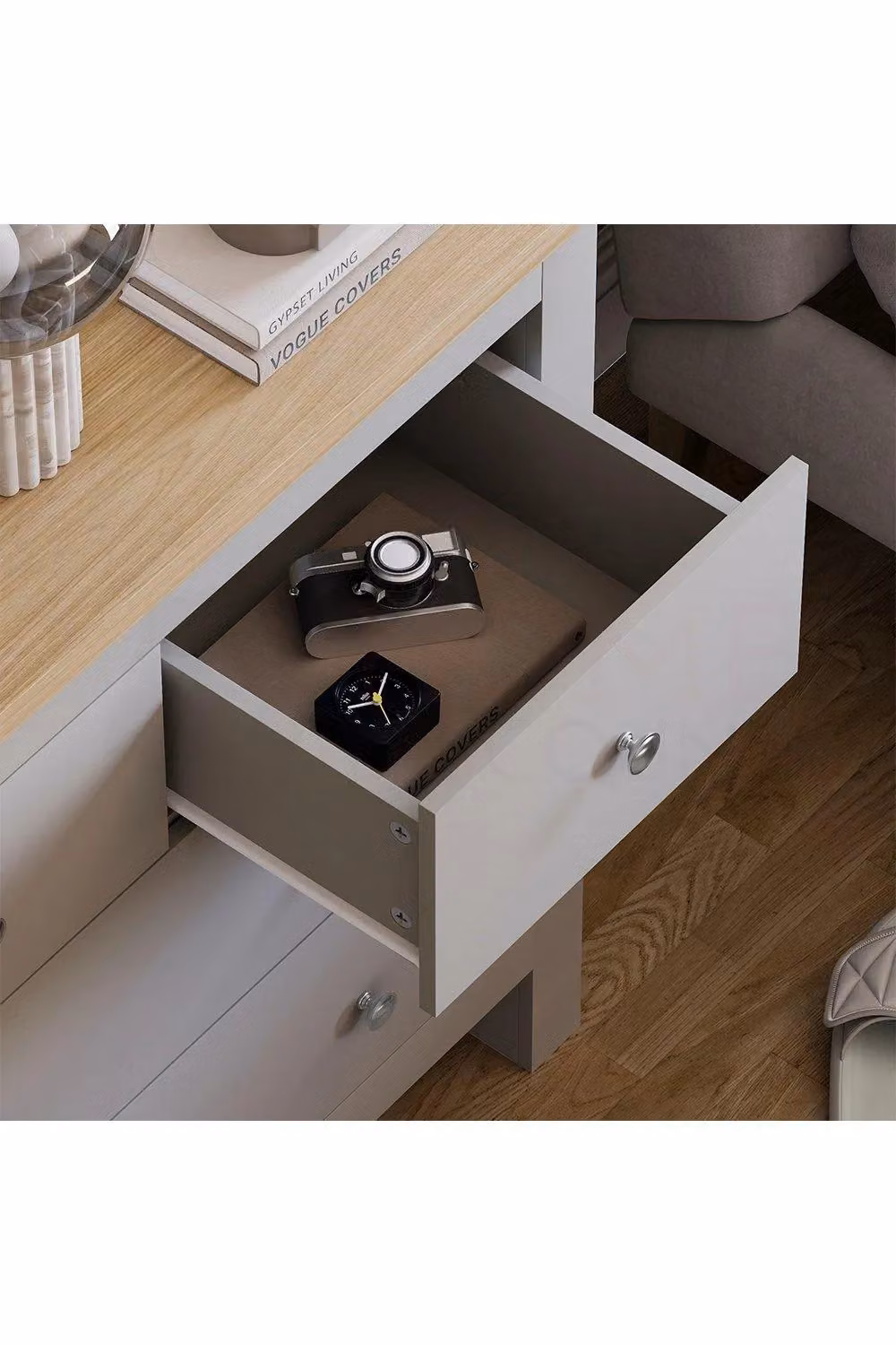 Vida Designs Arlington 2+2 Drawer Chest in Grey – 3