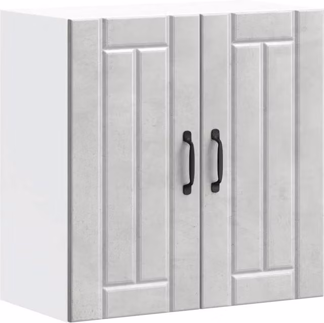 Berkfield Home Lucca Wall Mounted Kitchen Cabinet in Concrete Grey with Glass Doors