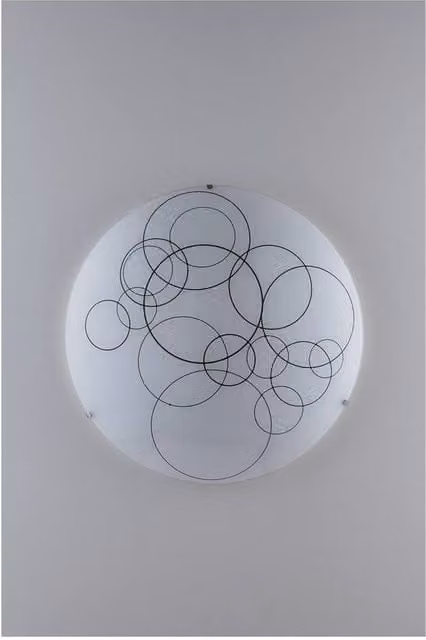Netlighting Karma Decorative Flush Ceiling Light in White Glass with E27 Fitting