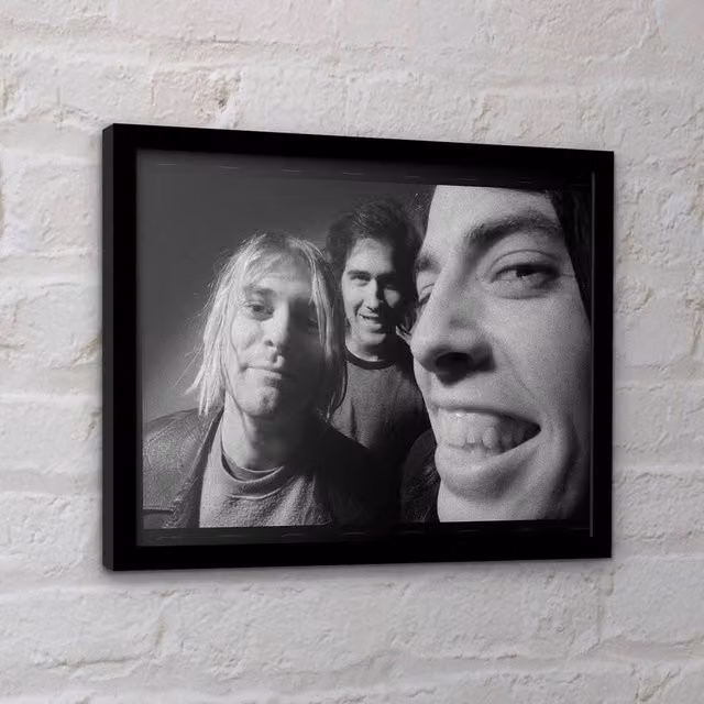 Nirvana Smile Framed Paper Poster in Black