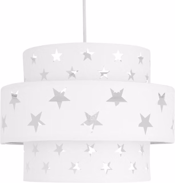 First Choice Lighting White Star Two Tier Fabric Light Shade