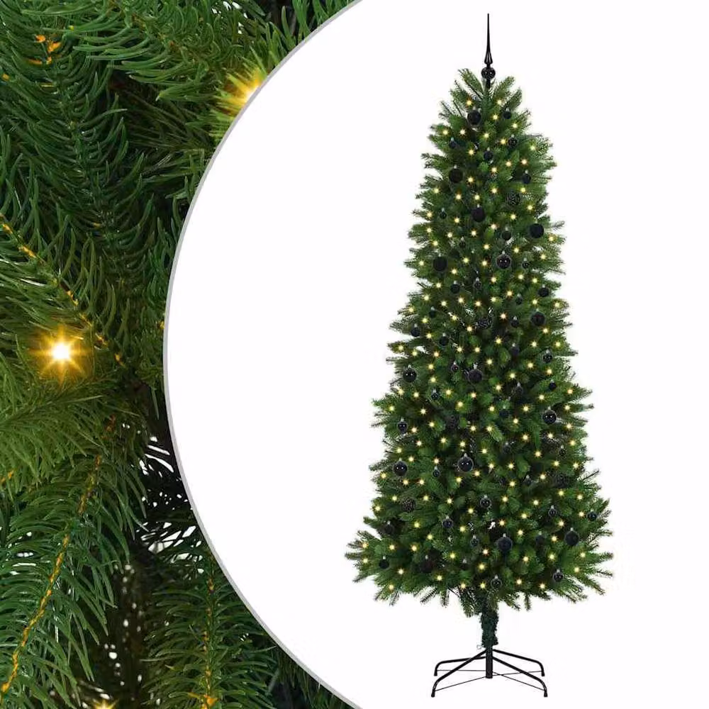 Berkfield Home Realistic Green Christmas Tree with 300 LEDs and Stand, Height: 240 cm – 3