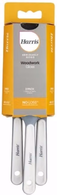 Harris Seriously Good Woodwork Paint Brush Set, Pack of 3, White/Black