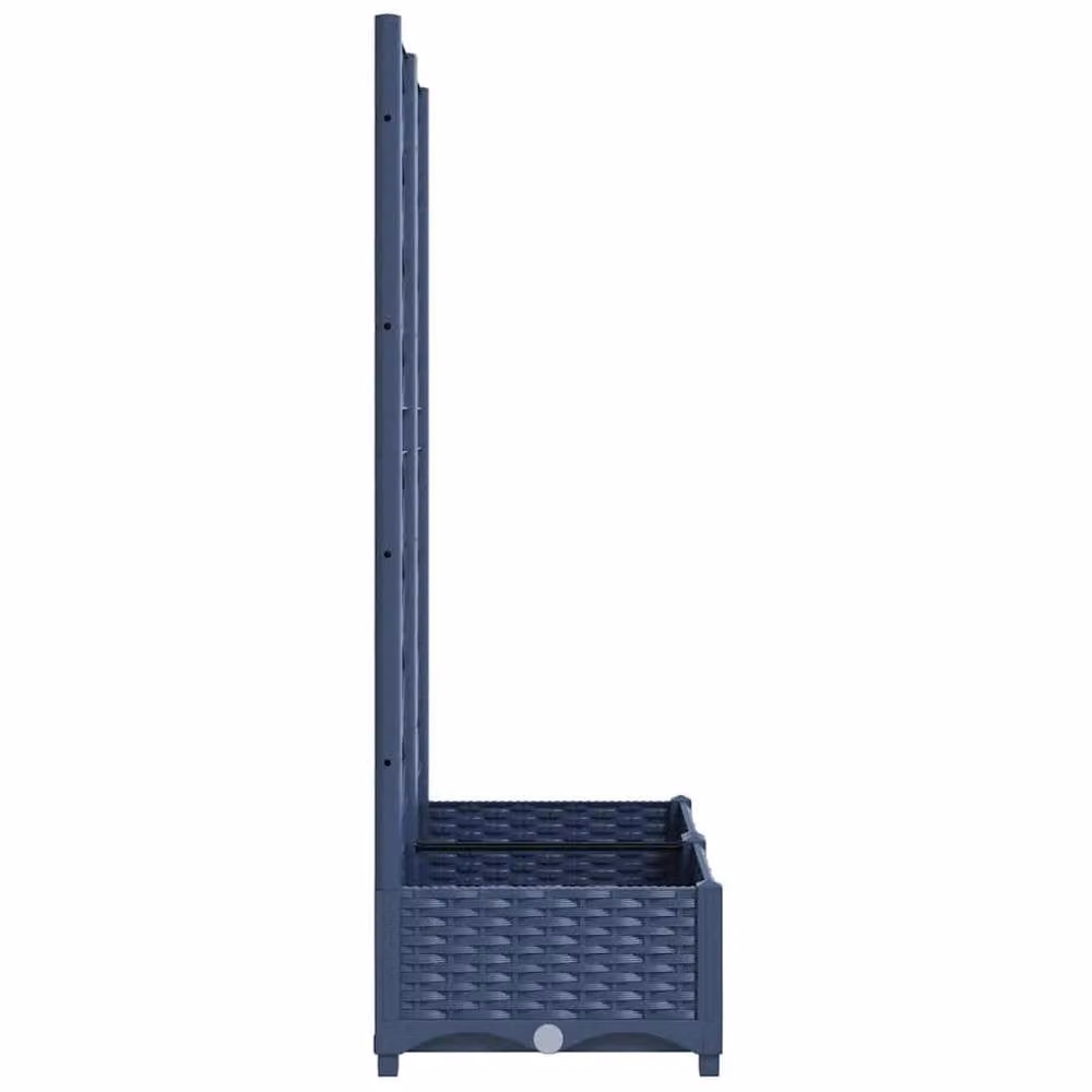 Berkfield Home Garden Planter with Trellis in Dark Grey, W: 80 cm, D: 40 cm, H: 121.5 cm – 4