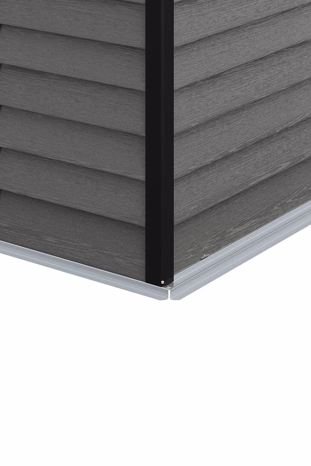 Living and Home Grey Wood Grain Effect Metal Garden Tool Shed with Foundation, W/D/H: 213.36 x 195.0 x 198.5 cm – 5