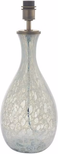 Loops Large White and Grey Glass Table Lamp with Brushed Bronze Metalwork, H 50.8 cm x W 20 cm x D 20 cm – 1