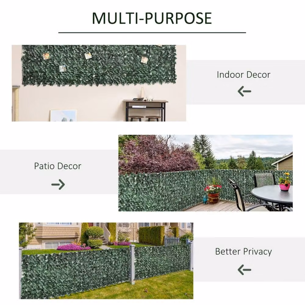 STILVORA Artificial Hedge Privacy Screen, Green, W: 300 cm, H: 100 cm – 5