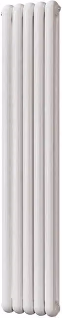 Sherwood White Round Top 2 Column Steel Radiator, H: 1800 mm, W: 368 mm