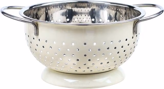 Buckingham Stainless Steel Hemisphere Colander Strainer, 1.5 l, Beige, Diameter: 18.0 cm