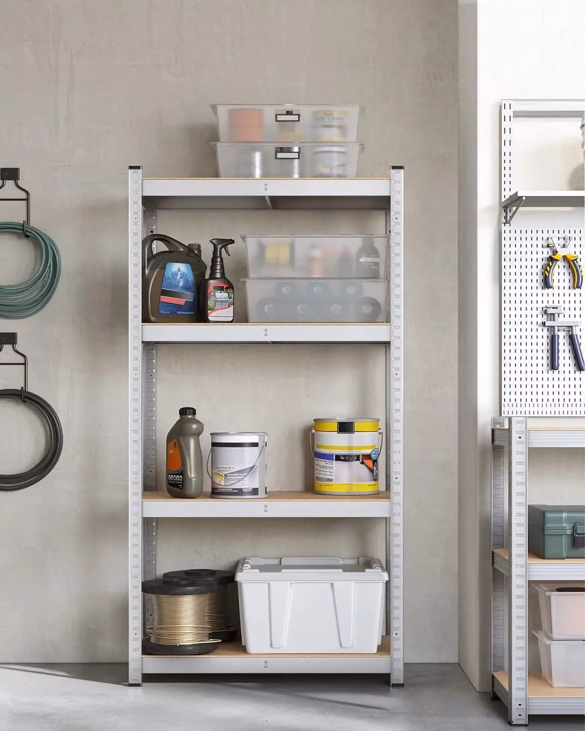 SONGMICS Set of 2 Silver Boltless Garage Shelving Units with 4 Adjustable Tiers – 2
