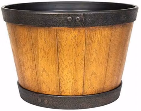 La Hacienda Oban Whiskey Country Barrel Small Planter Pot in Brown Plastic, W/D/H: 33 x 33 x 33 cm – 6